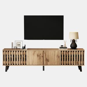 Móvel de TV 180 cm de painel de partículas com 4 portas,natural