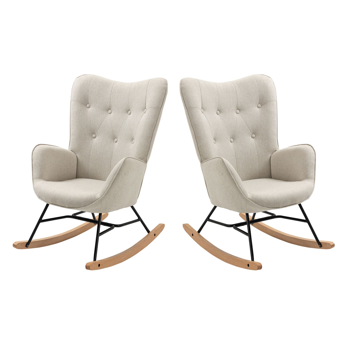 MEUBLES COSY Silla Mecedora Ergonómica Set De 2