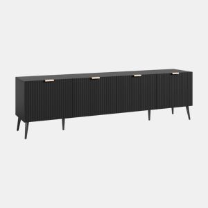 Mesa TV Nand com 4 portas 180x35x51 cm Preto en.casa