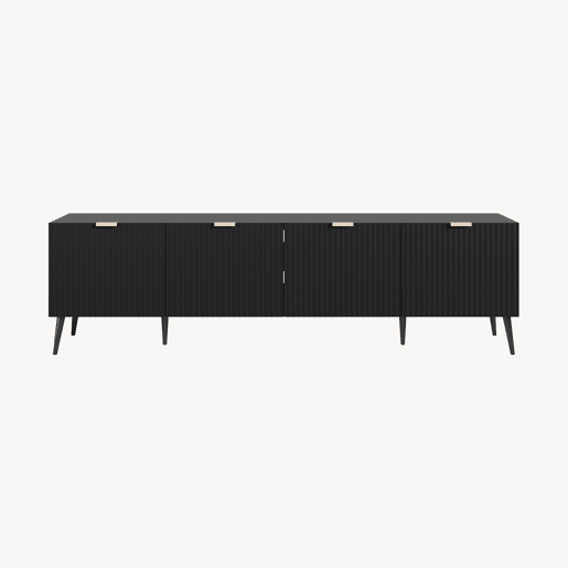Mesa TV Nand com 4 portas 180x35x51 cm Preto en.casa