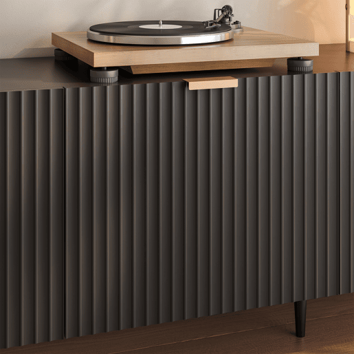Mesa TV Nand com 4 portas 180x35x51 cm Preto en.casa