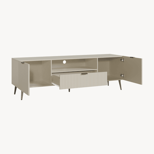 Mesa TV Nand com gaveta e 2 portas 160x40x51 cm cor de areia en.casa