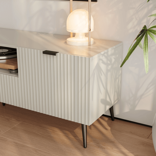 Mesa TV Nand com gaveta e 2 portas 160x40x51 cm cor de areia en.casa