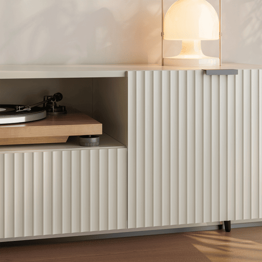 Mesa TV Nand com gaveta e 2 portas 160x40x51 cm cor de areia en.casa