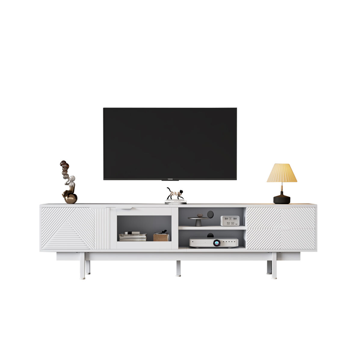 Mueble TV con 2 puertas y 2 cajones 200