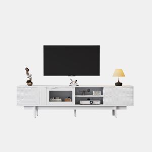 Móvel de TV 200 cm de painel de partículas com 2 portas e 2 gavetas,branco