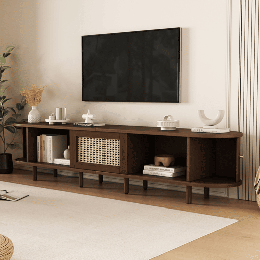 Móvel de TV 180 cm de mdf com 2 portas,noz