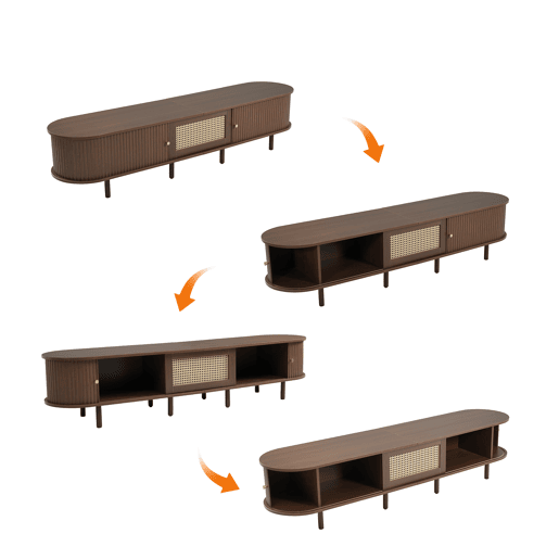 Móvel de TV 180 cm de mdf com 2 portas,noz