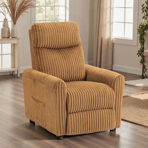 HOMCOM Poltrona Relax Reclinável Poltrona Reclinável Manual Estofada em Veludo Instalação Rápida Apoio para Pés Acolchoamento Grosso Para Sala de Estar Quarto Escritório 73x86x100 cm Marrom