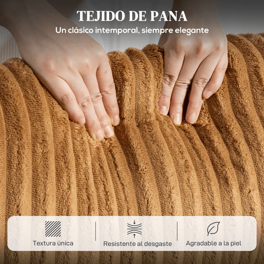 HOMCOM Poltrona Relax Reclinável Poltrona Reclinável Manual Estofada em Veludo Instalação Rápida Apoio para Pés Acolchoamento Grosso Para Sala de Estar Quarto Escritório 73x86x100 cm Marrom