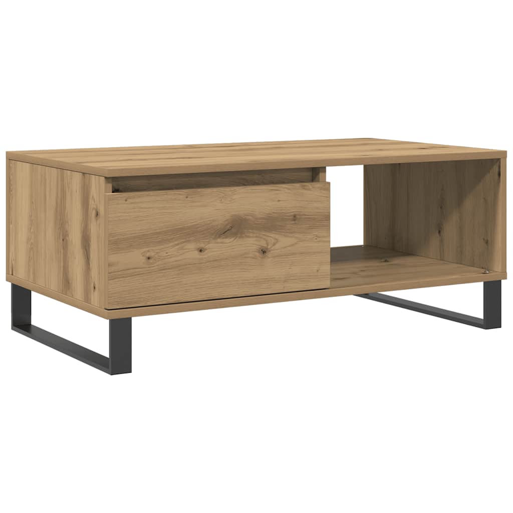 mesa de centro madera de ingenieria roble artisan 90x50x365 cm