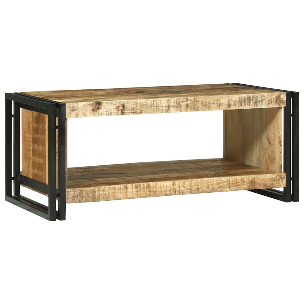 Mesa de café 90 x 50 x 38 cm madera maciza de mango rugosa