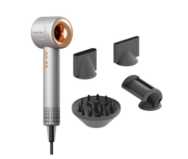 Beautifly secador de pelo ionboost 1600 w gris, ionización avanzada, secado rápido
