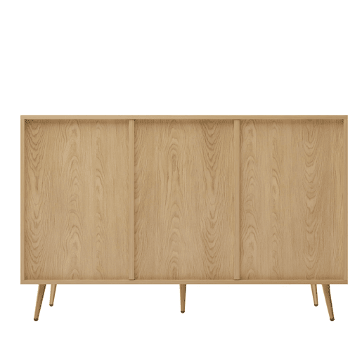 Cômoda moderna com 9 gavetas - Design geométrico elegante - Cor natural