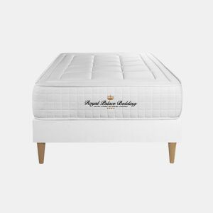 Conjunto de Estrado Branco + Colchão ROYAL PALACE BEDDING Balmoral (90x200 cm - Espuma Viscoelástica- Altura: 24 cm)