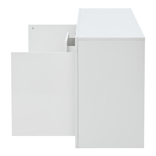 Aparador 140x40x65 cm - 3 gavetas, 2 portas, com LED - Branco