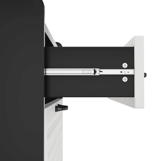 Sapateira 80x23,5x131 cm - Com 3 portas e 2 gavetas, madeira, para entrada e sala - BrancoPreto