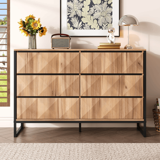 Aparador e cómoda 120x40x85 cm - Combinação de preto e madeira natural, portas elevadas - Preto, Natural Aparador e cómoda 120x40x85 cm - Combinação de preto e madeira natural, portas elevadas - Preto, Natural