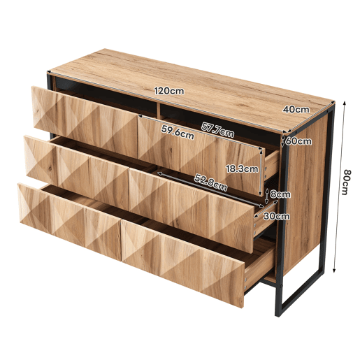 Aparador e cómoda 120x40x85 cm - Combinação de preto e madeira natural, portas elevadas - Preto, Natural Aparador e cómoda 120x40x85 cm - Combinação de preto e madeira natural, portas elevadas - Preto, Natural