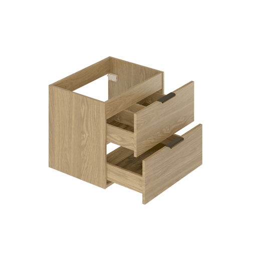 Conjunto móvel lavatório duplo 140cm 2 nichos e coluna Astrid Madeira