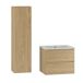 Conjunto mueble bajo lavabo encastrado y columna Viggo Madera Conjunto mueble bajo lavabo encastrado y columna Viggo Madera Madera