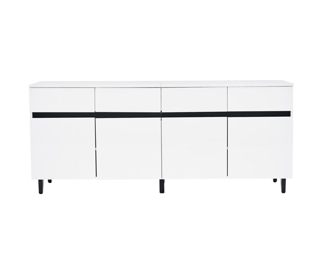 Sideboard alto 4 cajones - 2 puertas - estantes ajustables - color blanco
