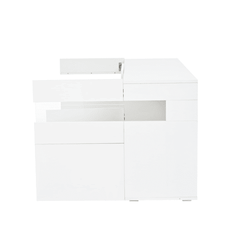 Aparador 140x40,5x66,5 cm - 3 portas, com LED, 7 prateleiras, branco