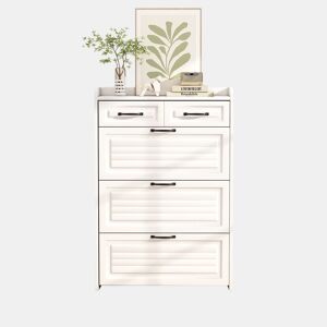 Sapateira 80x23,5x131 cm - com 3 portas e 2 gavetas - madeira - branca - para entrada ou sala de estar