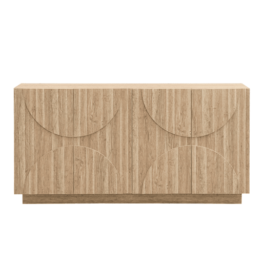 Aparador com prateleiras - Design com veios de madeira natural - Cor natural Aparador com prateleiras - Design com veios de madeira natural - Cor natural