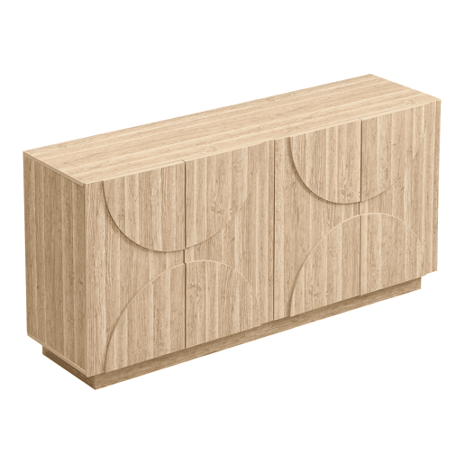 Aparador com prateleiras - Design com veios de madeira natural - Cor natural Aparador com prateleiras - Design com veios de madeira natural - Cor natural