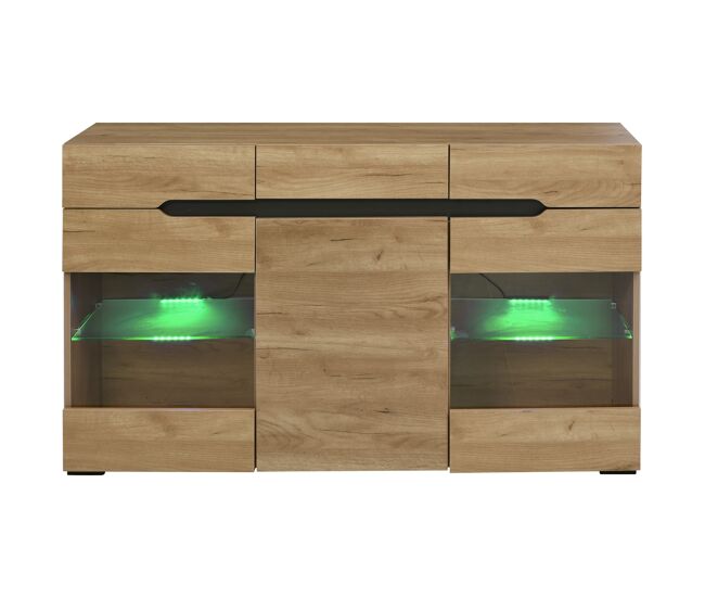Aparador moderno - 3 puertas, 3 cajones y amplio espacio de almacenamiento para salón y comedor