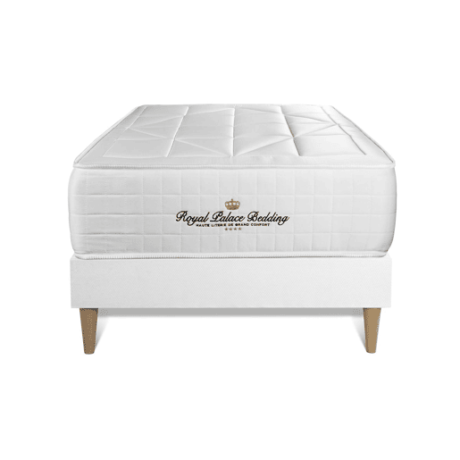 Conjunto de Estrado Branco + Colchão ROYAL PALACE BEDDING Windsor (90x190 cm - Viscoelástica y molas ensacadas- Altura: 26 cm)