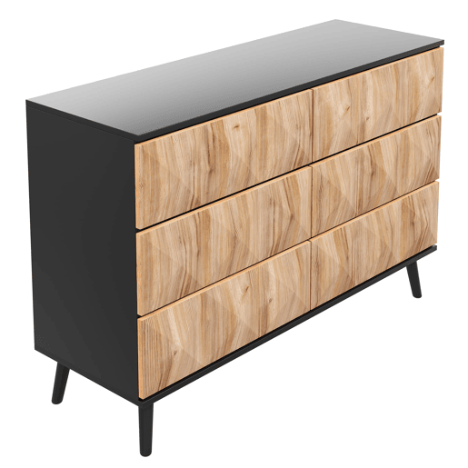 Aparador e cómoda - Portas elevadas - Preto e Natural Aparador e cómoda - Portas elevadas - Preto e Natural