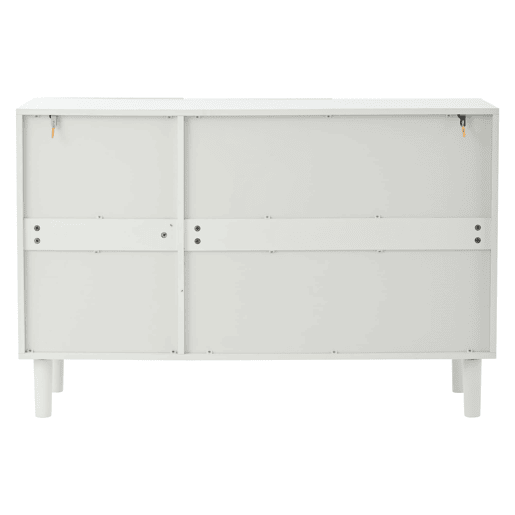 Aparador 120x38,5x79 cm - 3 portas, grande capacidade de armazenamento, com pés de 16 cm - Branco Aparador 120x38,5x79 cm - 3 portas, grande capacidade de armazenamento, com pés de 16 cm - Branco