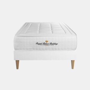 Conjunto de Estrado Branco + Colchão ROYAL PALACE BEDDING Balmoral (90x190 cm - Espuma Viscoelástica- Altura: 24 cm)