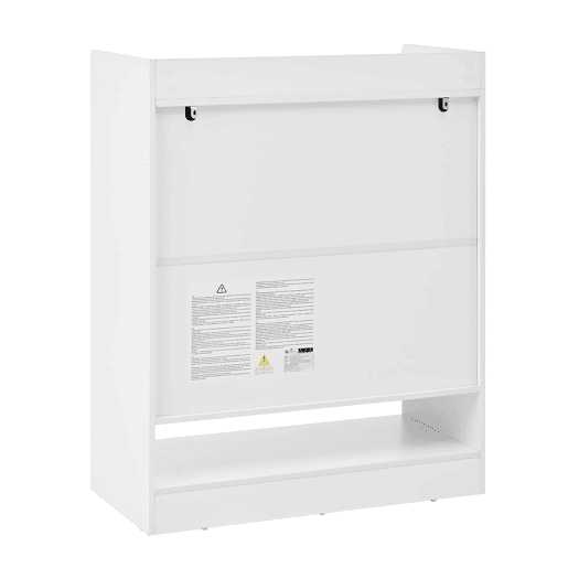Sapateira moderna 75x36x95,5 cm - 2 portas, 1 gaveta, prateleiras ajustáveis, branca