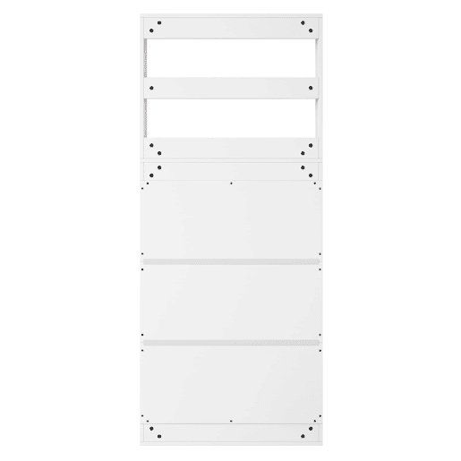 Sapateira com 3 portas - Prateleira para sapatos, gancho para chapéus e bolsas - Branco