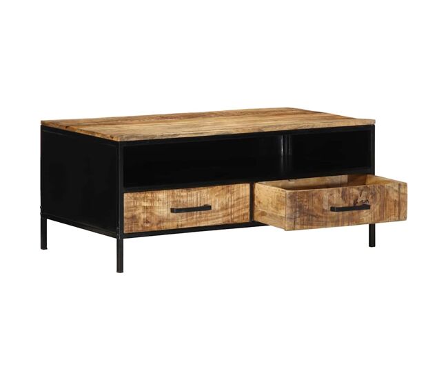 Mesa de Café Marrón 90 x 50 x 40 cm Madera maciza de Mango