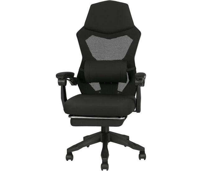 Dupi silla gaming gravity | ergonómica | giratorio 360o | respaldo lumbar de malla | reposacabezas | reposabrazos | reposapies | negro