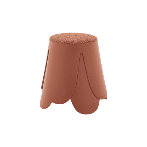 Banco empilhável infantil boucle texturizado, set de 2, Niki kids, Terracota, 25x25x31 cm