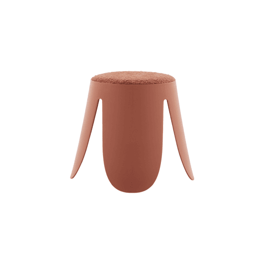 Banco empilhável infantil boucle texturizado, set de 2, Niki kids, Terracota, 25x25x31 cm