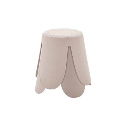 Banco empilhável infantil boucle texturizado, set de 2, Niki kids, Beige, 25x25x31 cm