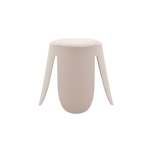 Banco empilhável infantil boucle texturizado, set de 2, Niki kids, Beige, 25x25x31 cm