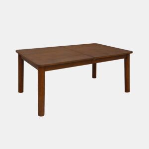 Mesa de jantar retangular extensível em madeira para 6 a 10 lugares, Solene, Madeira de nogueira, 270x100x75 cm