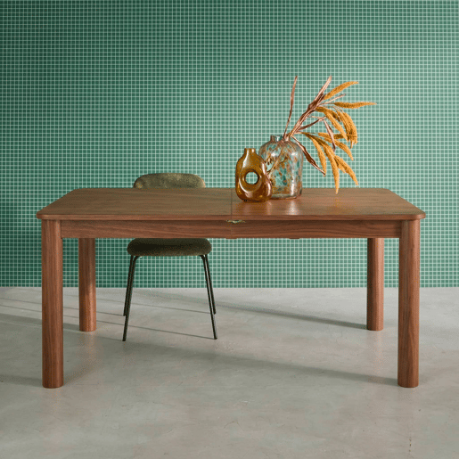 Mesa de jantar retangular extensÃvel em madeira para 6 a 10 lugares, Solene, Madeira de nogueira, 270x100x75 cm Mesa de jantar retangular extensÃvel em madeira para 6 a 10 lugares, Solene, Madeira de nogueira, 270x100x75 cm