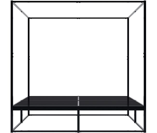 Cama con dosel batoni metal negro 206x185x180 cm