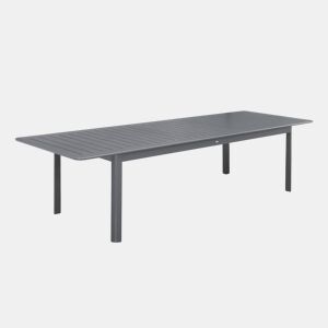 Mesa de jardim extensível em alumínio, 10 lugares, Seattle 290cm, Antracite, 290x100x75 cm