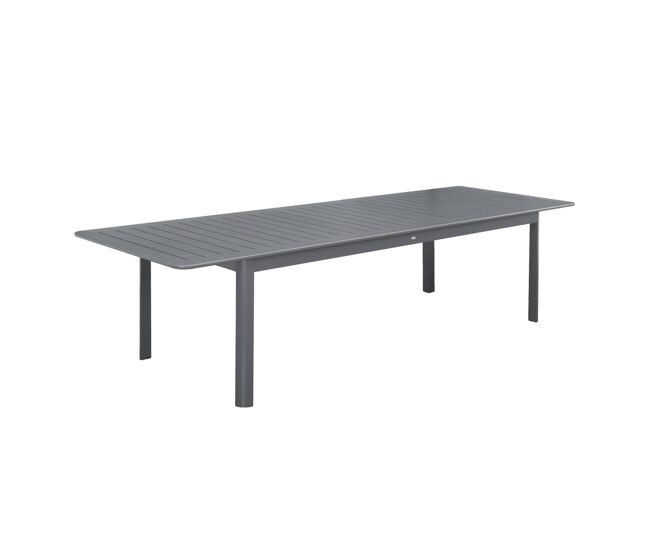 Mesa de jardín extensible de aluminio de 10 plazas, seattle, antracita, 290x100x75 cm