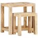 Juego de mesitas auxiliares 2 piezas madera maciza de mango Juego de mesitas auxiliares 2 piezas madera maciza de mango Marrón