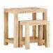 Juego de mesitas auxiliares 2 piezas madera maciza de mango Juego de mesitas auxiliares 2 piezas madera maciza de mango Marrón